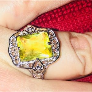2.8CT Citrine 925 Sterling Silver Ring